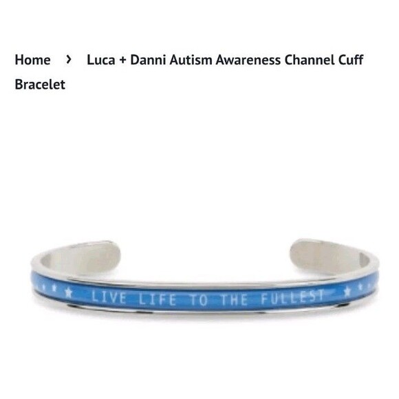 Luca + Danni Autism Awareness Blue Cuff Bracelet Live Life To The Fullest - Picture 2 of 6